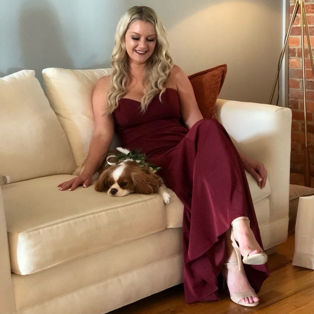 Aura by Brideside size 10 in color Wine